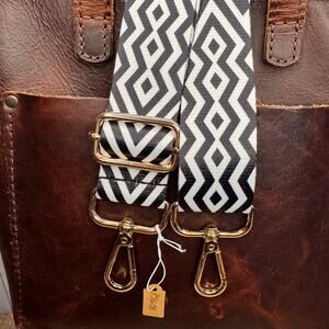 Black White Strap Striped Stripes Boho Bag Strap Guitar Bag Strap NEW! FAST SHIP